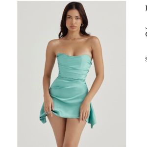 House of CB Jade Draped Strapless Dress Sz: Small , corset true to sz WORN ONCE